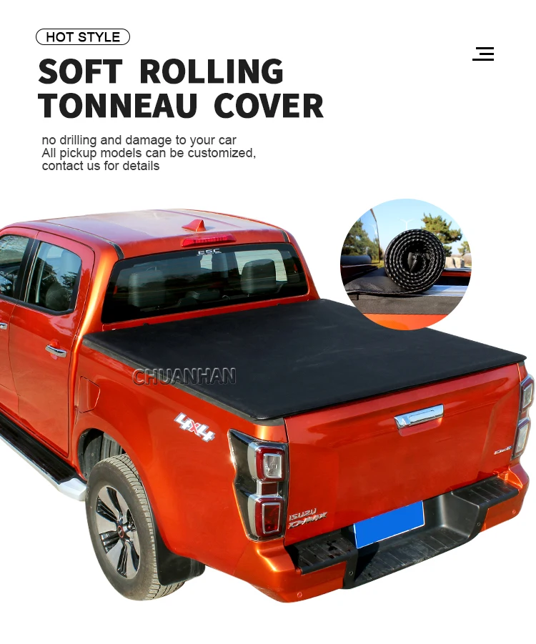Soft Trifold Trifoldvinyl Roll Up Truck Bed Covers Tonneau Cover For