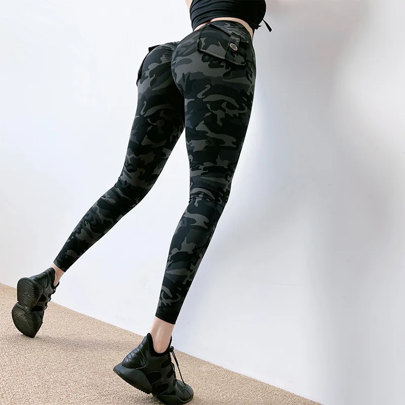 Camo Printed Yoga Leggings Women Soft