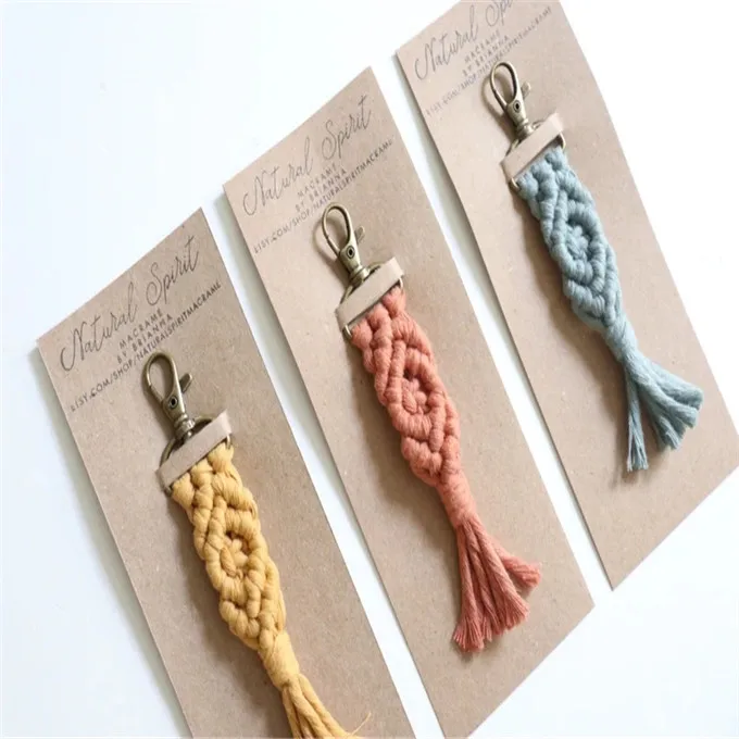 New Customized Macrame Keychain Kit Macrame Keychain Kit Boho Macrame Keychain W1055