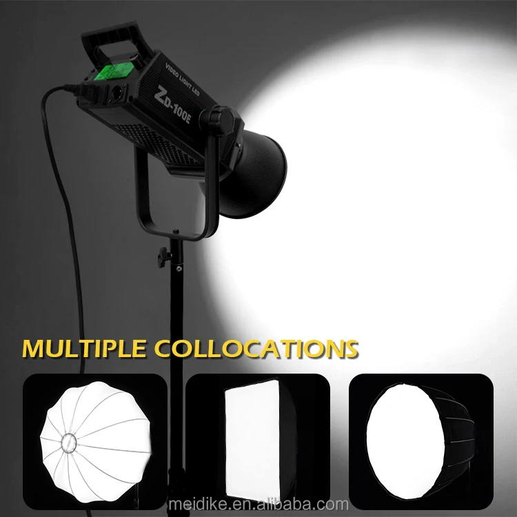 100w video film making cob led light 0-99% brightness with 10 daylight effects indoor studio television lighting kit
