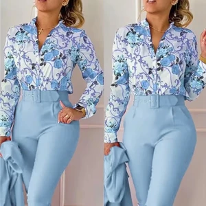 Factory Price Customized Women's Casual Sets Modern Style Women's Clothing Set Fashion Print Jacket Two Piece