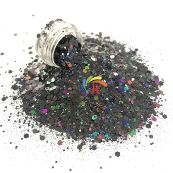 polyester chunky mix glitter black Glitters for tumbler crafts table cover