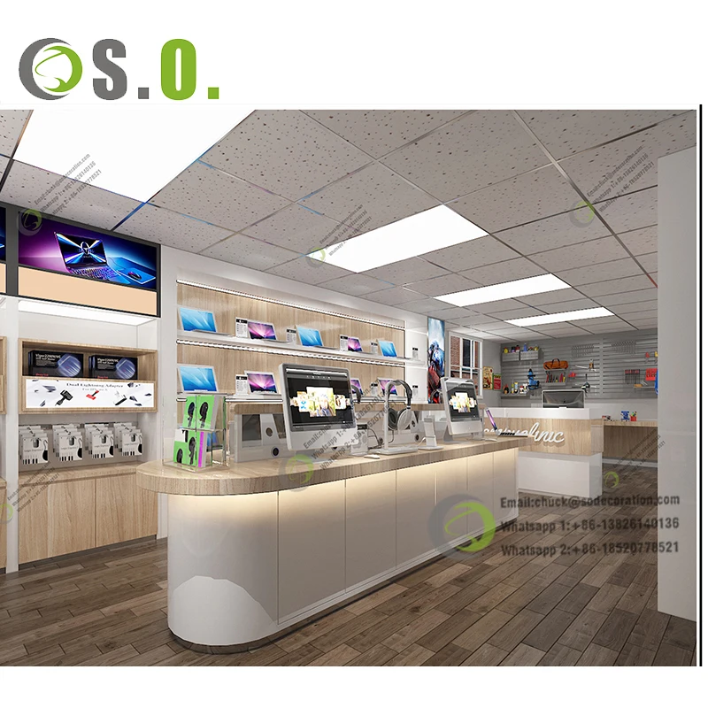 Fancy Shop Counter Design With Phone Shop Furniture Modern Computer