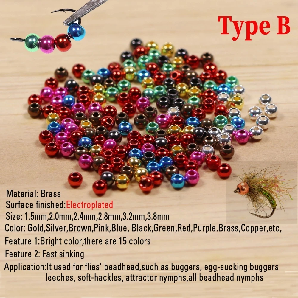 25x 3.8mm Brass Beads For Fly Tying - Trout Fishing Flies (Brass Ball / Bead)