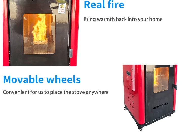 High Efficiency Pellet Fireplace Automatic Feeding Wood Pellet Stove