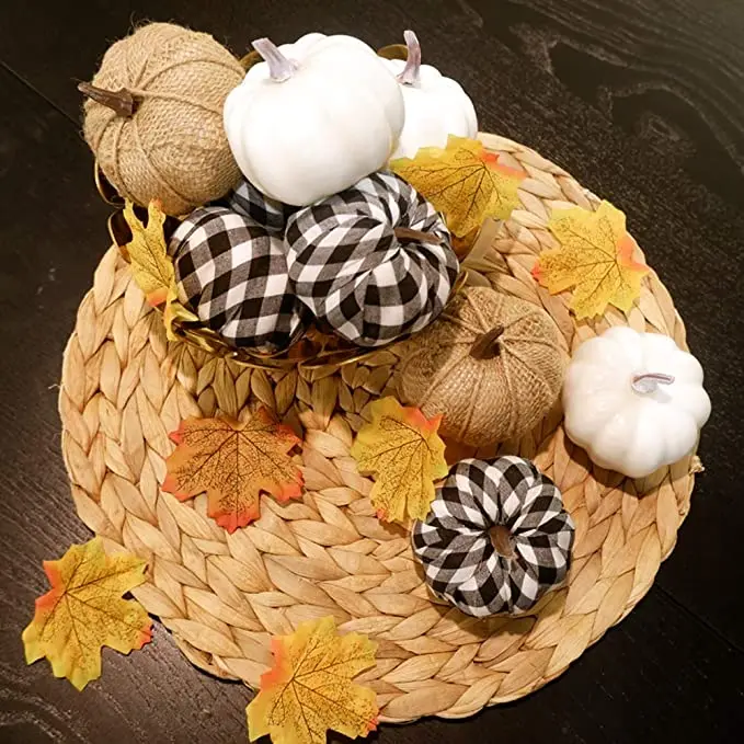 Set Di 10 Zucche Artificiali Per Decorazioni Autunnali E Halloween: Zucca In Schiuma, 4 Grandi E 6 Piccole, Per Centrotavola E Addobbi