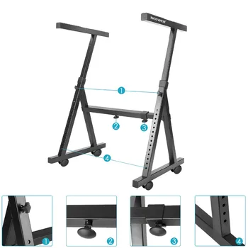 Neewer Heavy Duty Z-Style Keyboard Piano Stand With Swivel Casters in Adjustable Height  for Electronic Piano detail image
