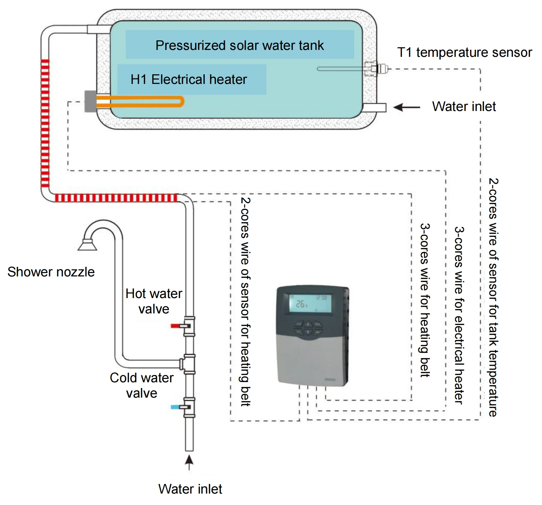 SR609C Smart Controller For  Integrated Pressurized Solar System Solar Water Heater Controller With Wifi factory