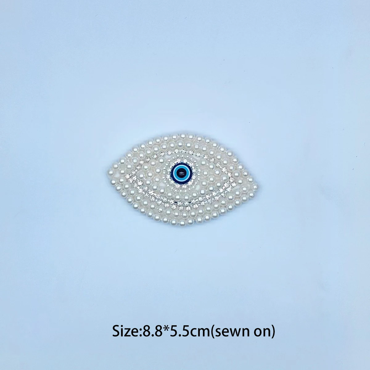 Handmade Beaded Patch Ready Stock Custom 3D Beads Eye Evil Sequence Applique Patches for Garment Bags