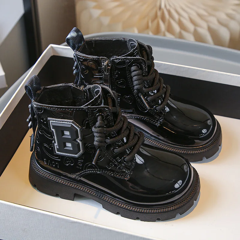 British Style Fashionable High-end Zipper Style Girls' Boots With Soft Sole And Plush Insulation_voghion.com