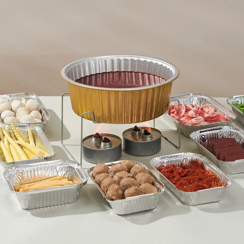 product y2000 eco friendly 2000ml tin aluminium foil food container free sample catering takeaway trays for restaurants pp plastic type-9