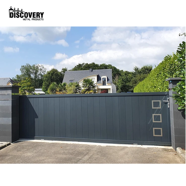 Modern Aluminum Sliding Gate Custom Driveway Entrance Gate for Villa and Garden