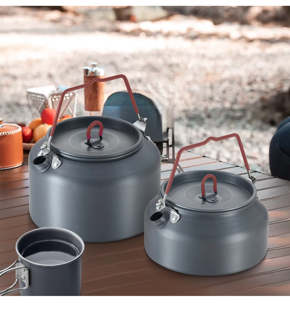 Factory Direct Portable Hiking Picnic Kettle And Outdoor Dining Tea Pot Set Camping Kettle Pot details