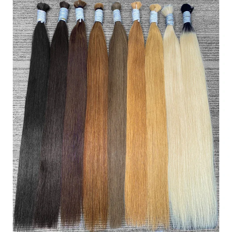 Extension sfuse di capelli umani vergini al 100%, 1b 613, capelli biondi sfusi 10a, tessitura per trecce_voghion.com