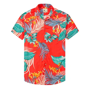 Summer Sleeve Casual Shirt Fashion Hawaiian Printing Turn-down Collar Short-sleeved Shirt For Mens Clothing Men's Shirt