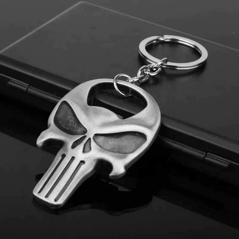 Wholesale Metal Punisher- Shape Keychain with Bottle Opener