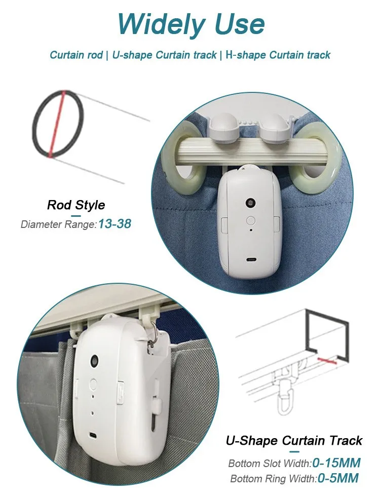 Smart Home Products Bluetooth Electric Curtain Rod And Rail Voice Wifi