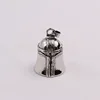 Pendentif simple cloche croisée en grain de bois