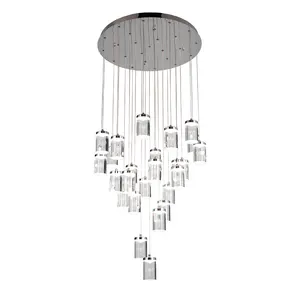 Minimalist High Ceiling White Acrylic LED Chandelier  for Living Room