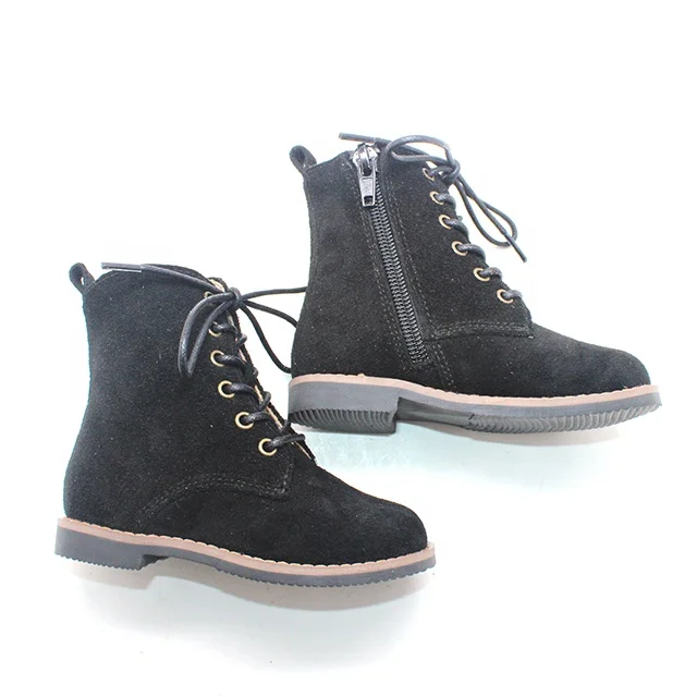 Оптовая продажа новые высококачественные замшевые кожаные детские ботильоны на жесткой подошве зимние модные ботинки