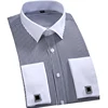 black and white vertical striped formal shirt