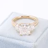 Bague en or 10 carats avec moissanite blanche et diamant