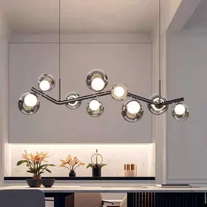 Italian Magic Bean Minimalist Iron Chandelier for Dining Living Bedroom Easy Installation Pendant Lights for Bar Master Bedroom