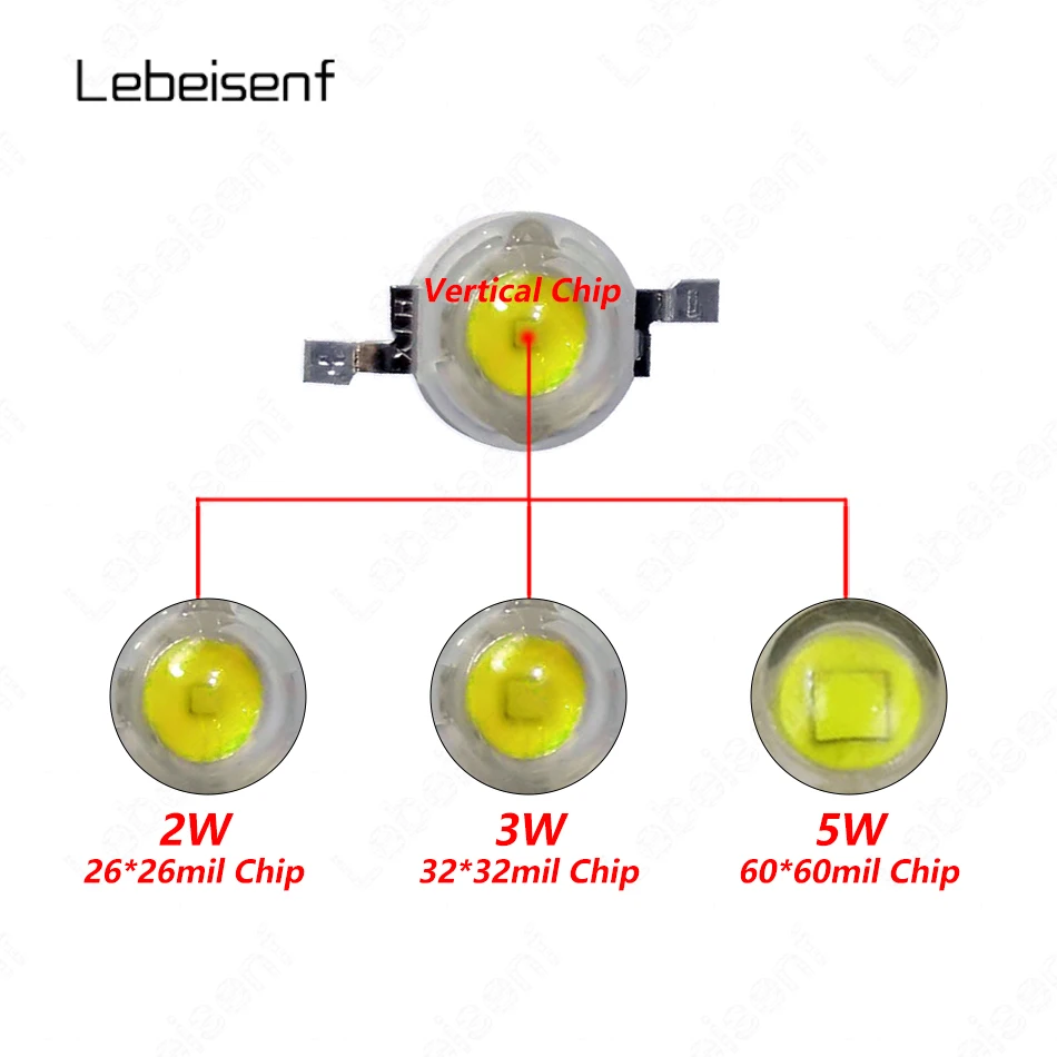25pcs Chip LED Alta Potenza 3W 5V - Perline LED 200LM Per Fai Da Te Illuminazione (Luce Gialla) - Foto 5