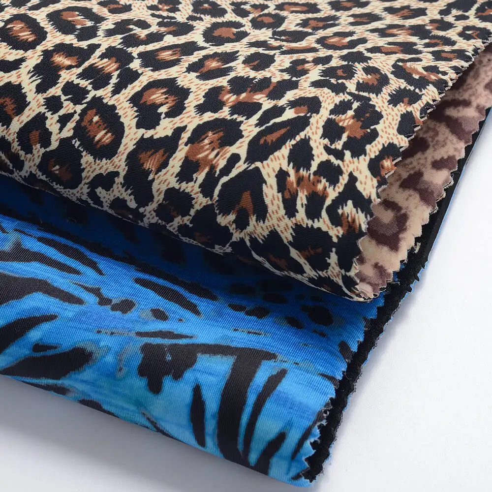 Odorless Leopard Patterned Printed Fabric Neoprene Rubber Sheets for Bags Waterproof 5mm 7mm