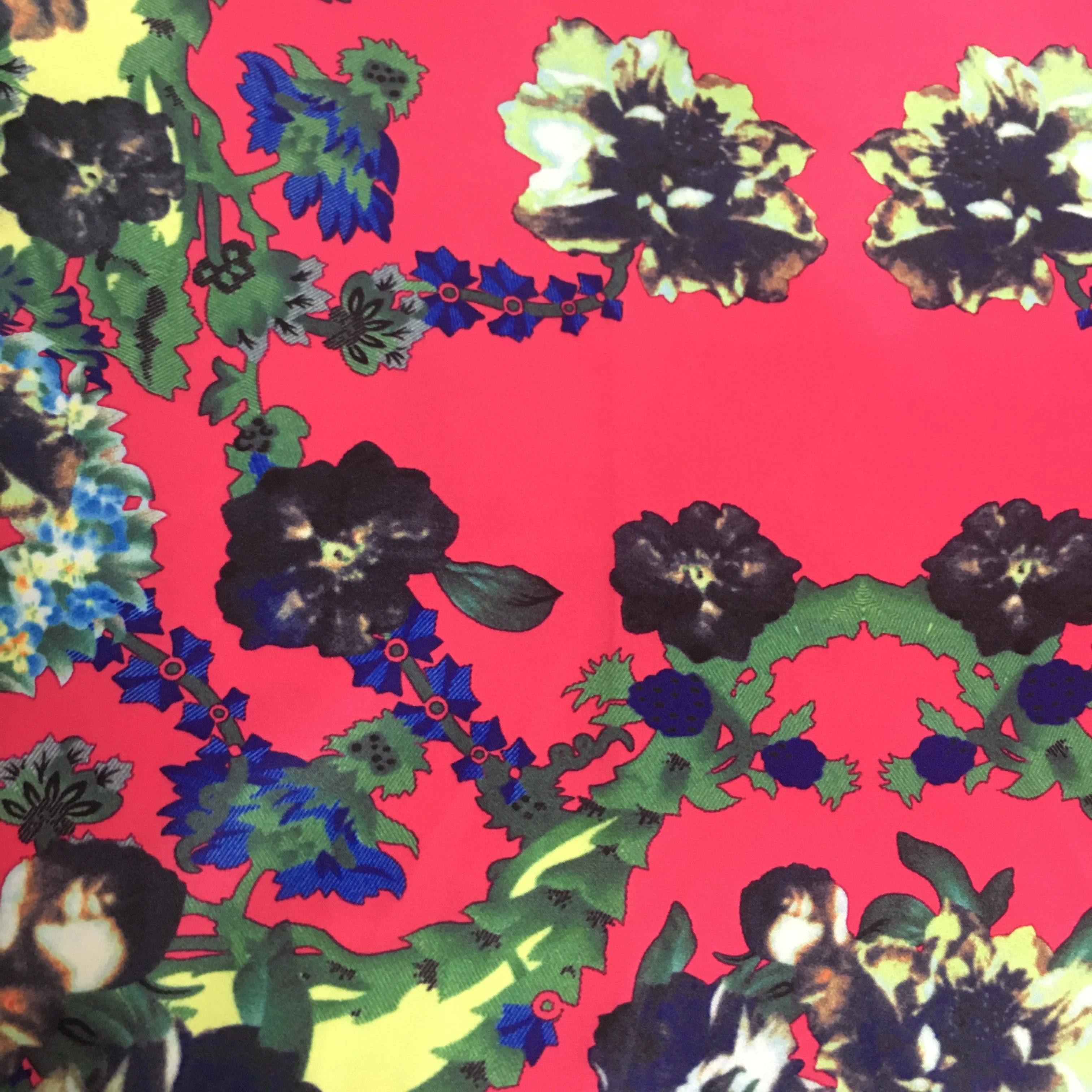 Ткань из чистого шелка класса 5А с цифровым принтом для платьев и шарфов