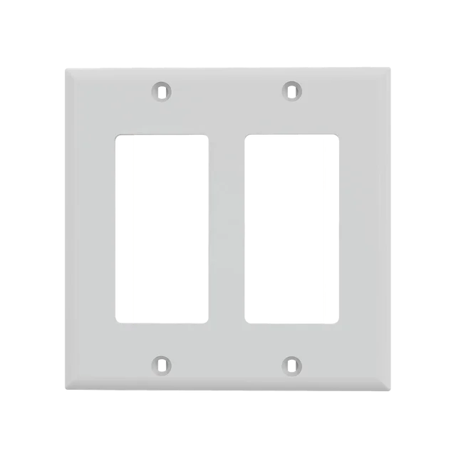 White plastic decor outlet plates and cover 2 gang switch wall plate for usa