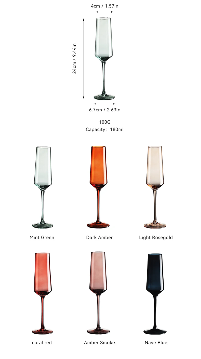 Bulk Wholesale Hand Blown Wine Glass Cup Set Crystal Coral Red Colored