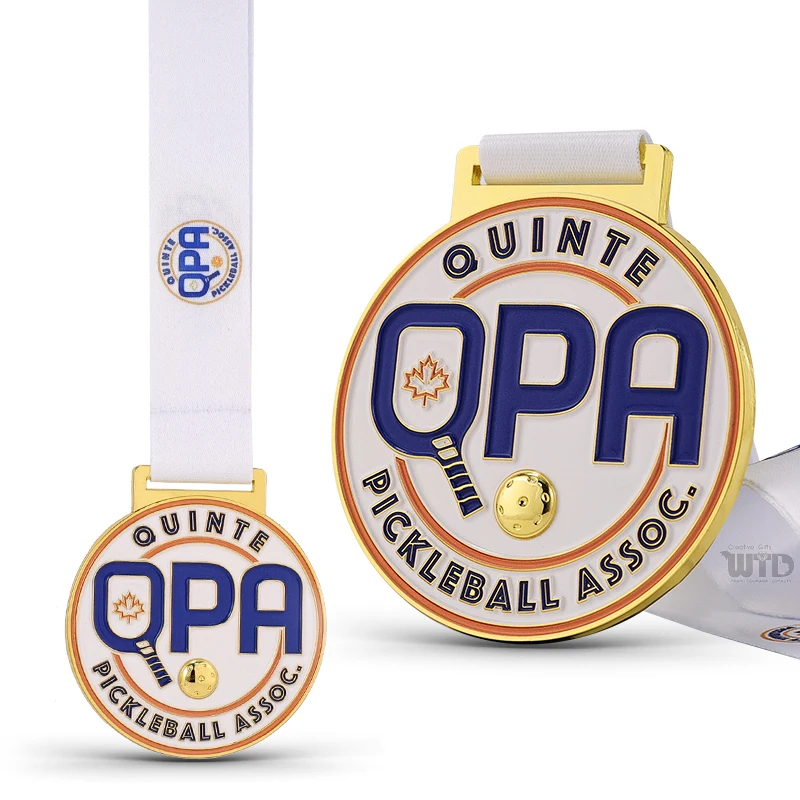 Crie a Sua Medalha Personalizada de Alta Qualidade de Pickleball com Fitas, Medalha Metálica para Esportes, Campeões da Liga, Artesanato Metálico, Medalha de Sublimação
