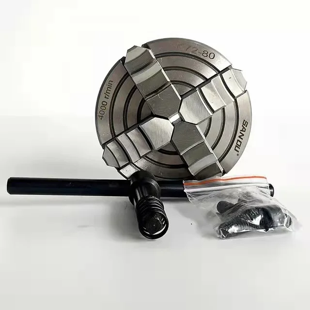 Lathe Chuck 80mm 4 Jaw Independent Chuck K72-80 by SANOU
