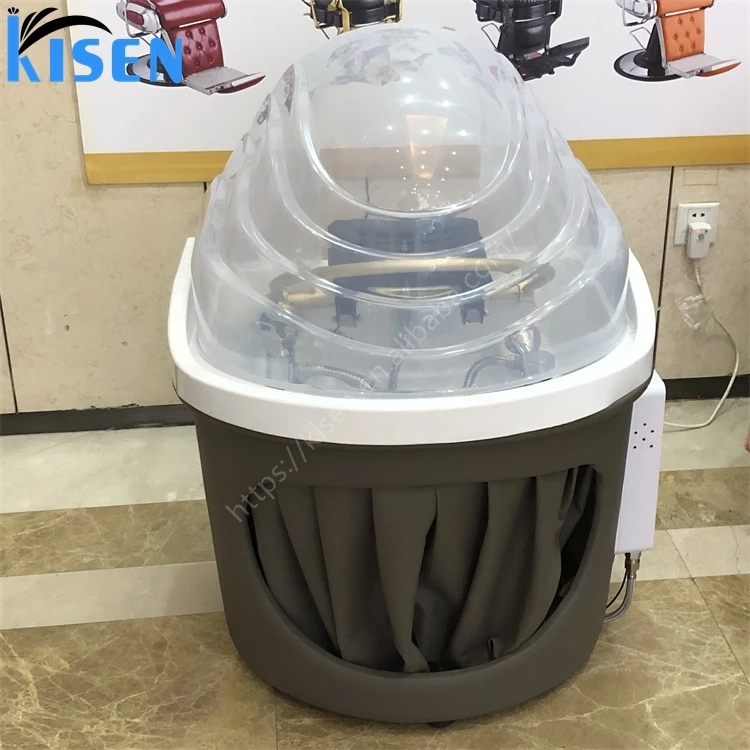 KISEN  Salon Hairdressing Simple Design Shampoo Sink  Backwash Unit Bowl Cheap Price Portable Hair Wash Sink With Water Pipes