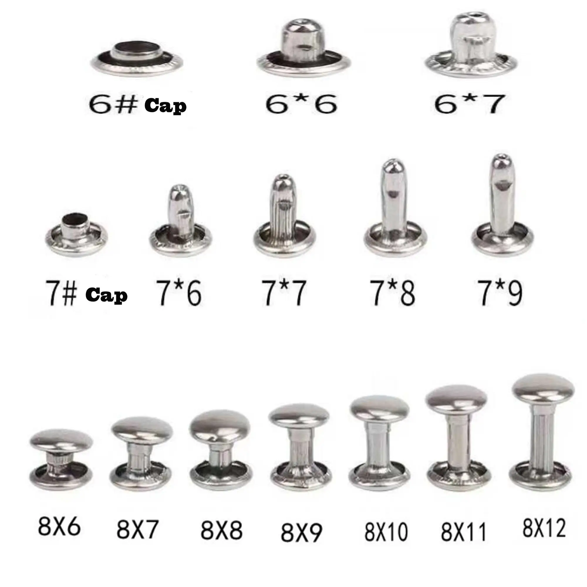 8MM double  rivets High quality  single or double rivets leather decorative rivet