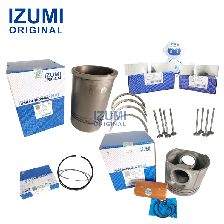 قطعة ديزل أصلية من إيزومي لمكونات المحركات التعدينية: مجموعة الأسطوانات (Liner Kit) للمحركات QSK23 وQST30، تشمل بطانة الأسطوانة ومجموعة المكبس (Piston Kit) لمحركات كامينز