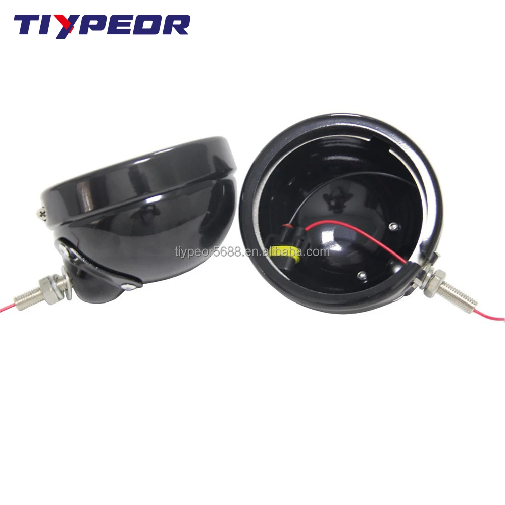 product motorcycle black and chrome 45 inch led fog light outer cover for harley trim bracket-7