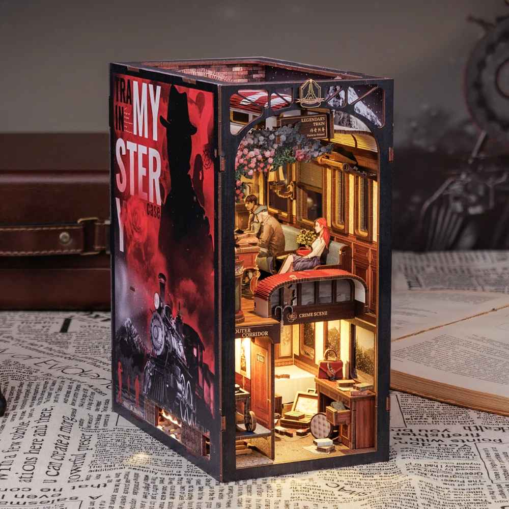 CuteBee New Style  DIY Book Nook Detective Miniature Dollhouse with Dust Cover Book Nook Kit Jigsaw Puzzle Use As Gift Ideas
