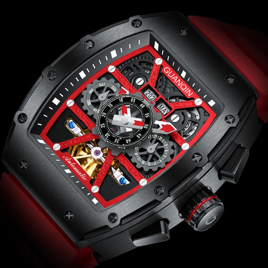 GUANQIN Men's Watches Luxury Automatic Tourbillon Design