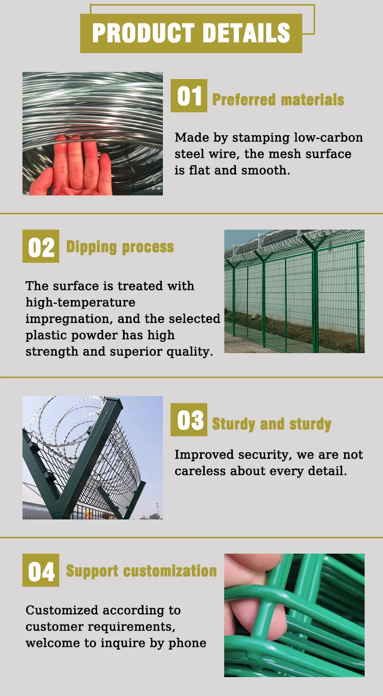 Hot Dip Galvanized Powder Coated 358 Anti Climb Security Fence Prison Security Mesh Panel For 6012