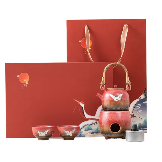 Xianhe Yangwen Teapot Alcohol Lamp Tea Warmer Tea Stove Set Business Gift Customization