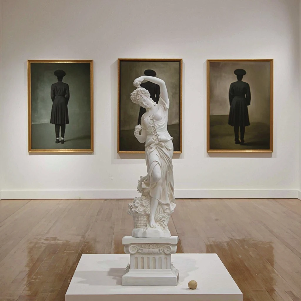 product life sized fiberglass  resin abstract sculptures of ladies in the four seasons-5