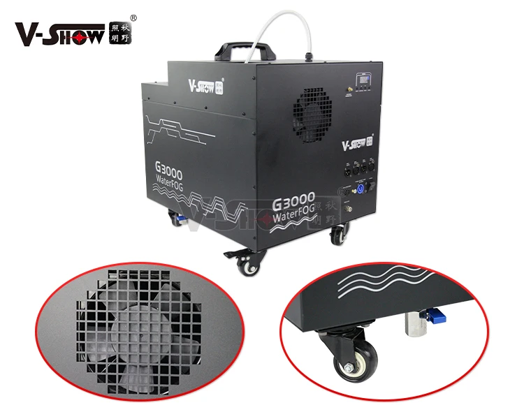 VSHOW G3000 3000W MINI Dj Disco Water Fog Machine DMX Wireless Remote Control Smoke Haze Low Lying Thermal Fogging Machine