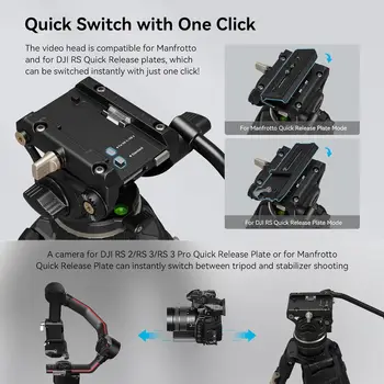 SmallRig AD-100 FreeBlazer Heavy-Duty Carbon Fiber Tripod System, 78" Video Tripod with One-Step Locking System -3989 product image