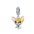 Unique Jewelry Qings Corgi Zircon Charms OEM/ODM 925 Sterling Silver Zircon Animal Charm Pendant With High Quality
