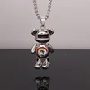 Glasses bear - colorful/titanium steel chain 70cm