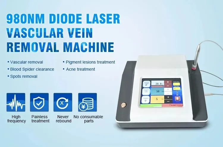 Portable 980nm Diode Laser Spider Vein Removal Vascular Removal Blood Vessels Vascular Removal Laser Machine  