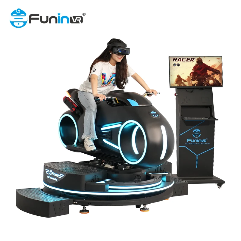 New Rotating Motorcycle Racing Vr Simulator Car Amusement 3D Driving Car Racing Simulator Arcade Game Machine Screens Vr Racing
