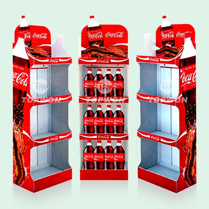 Customized Corrugated Cardboard Display Stand Retail Shop Pop Display Rack Drink Beer Wine Water Bottle Display Stand